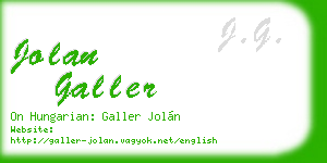 jolan galler business card